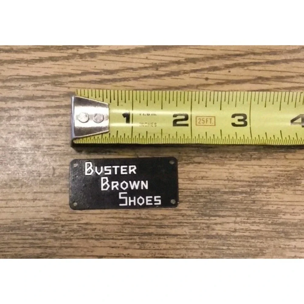 Vintage Original Buster Brown Boots Shoes Metal Advertising Tag